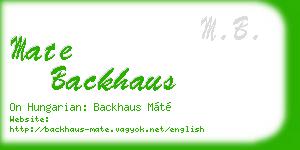mate backhaus business card