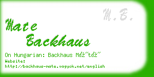 mate backhaus business card